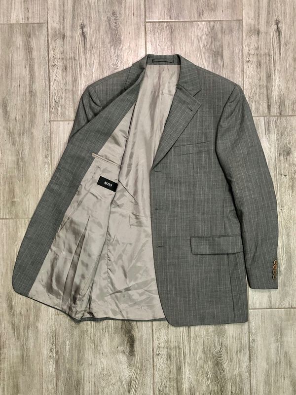 Hugo Boss Wełniana Marynarka Męska w Paski r. 48