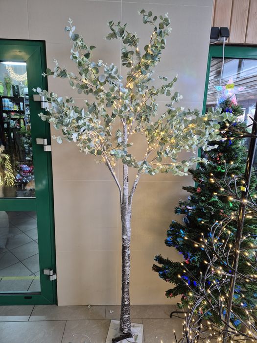 Drzewo zielone liście LED świąteczne z 210 cm