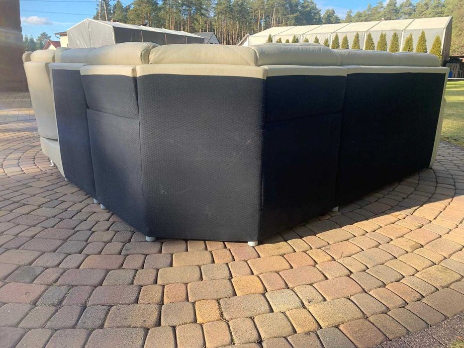 wohnwert niemiecki narożnik skóra naturalna ekrii