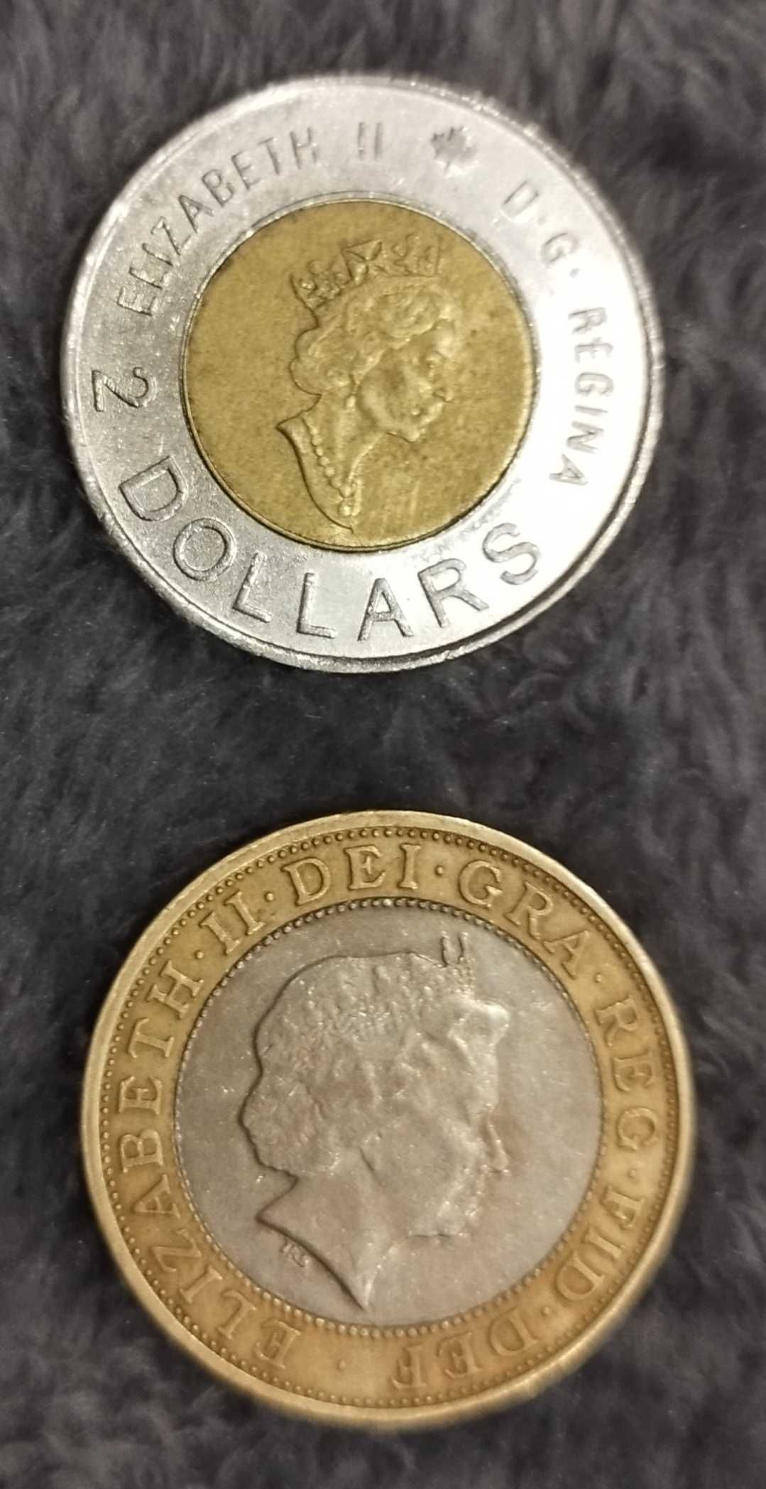 Stare monety 2 dolary 2 funty i 5 Falkland z Elizabeth II 1999 do 2004