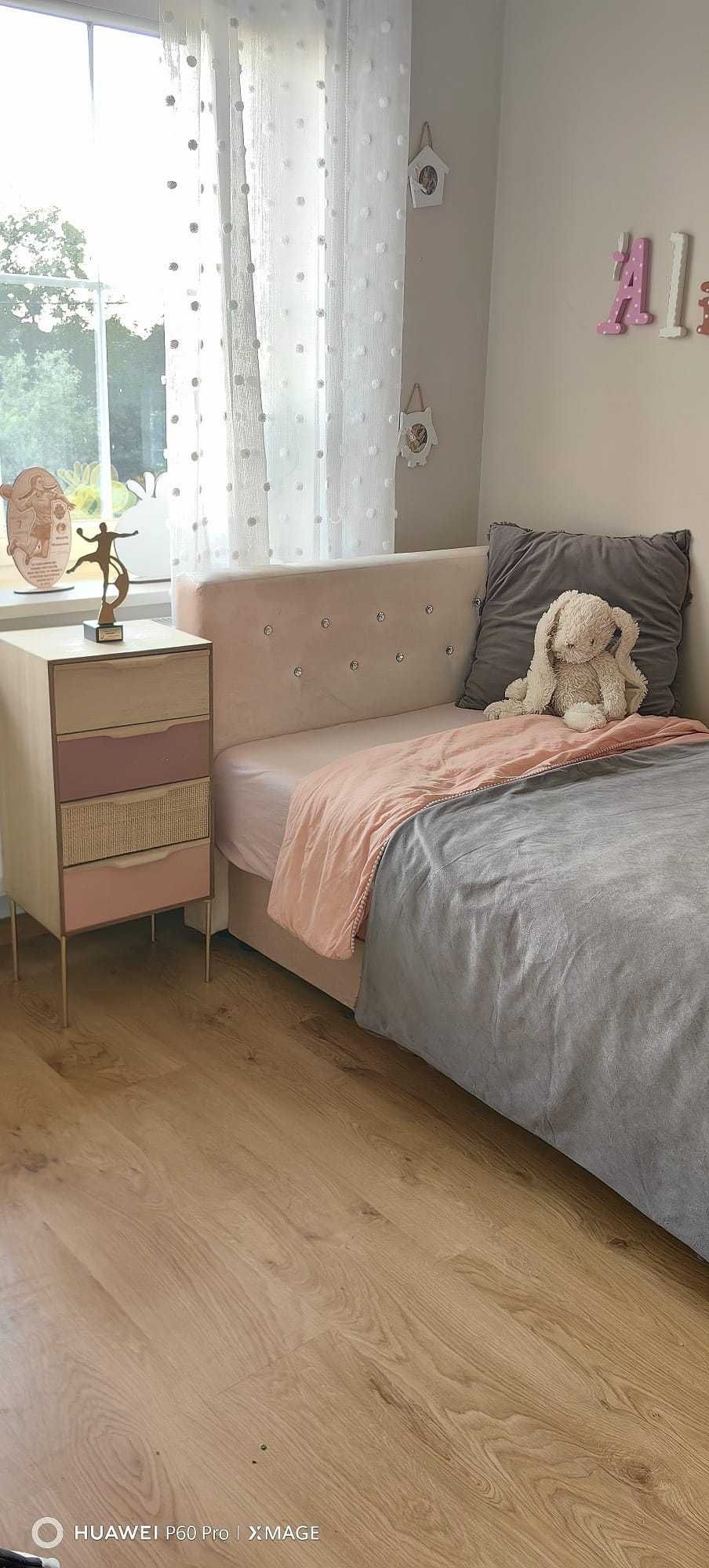Łóżko z materacem sprężynowym 160x90 na wymiar, pudrowy róż