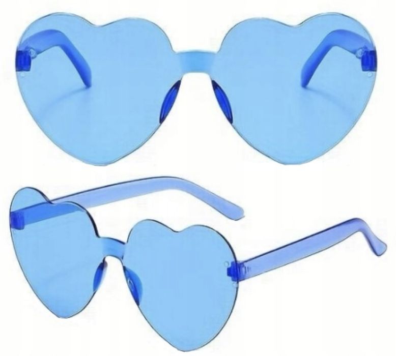 6x Okulary SERCA na ŚLUB wesele PARTY NIEBIESKIE fotobudka
