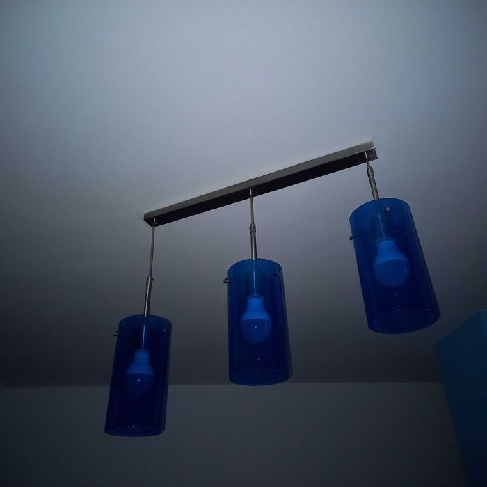 Lampa granatowa szklana