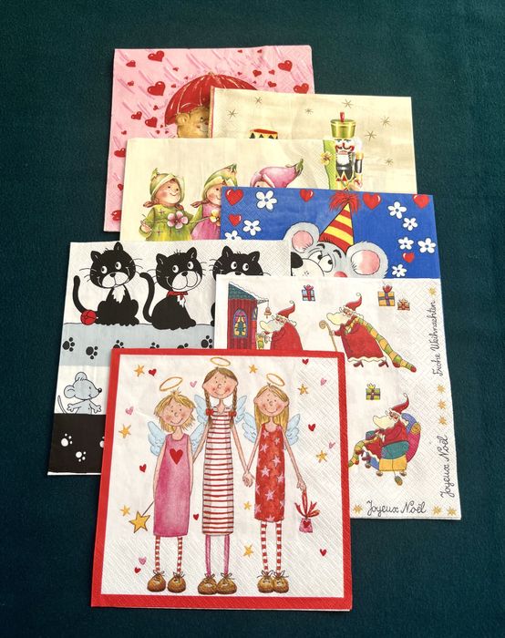 Zestaw 7 serwetek dziecięcych do decoupage