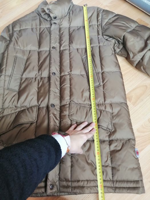 Puchowy płaszcz kurtka pikowana męska L