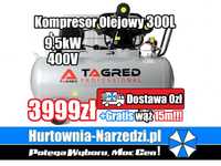 sprężarka Kompresor Olejowy 300L V3 9,5kW 400V +Gratisy Tagred TA311