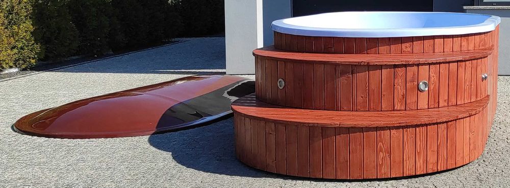 Całoroczny basen 10 os masaż pokrywa LED balia jacuzzi sauna transport