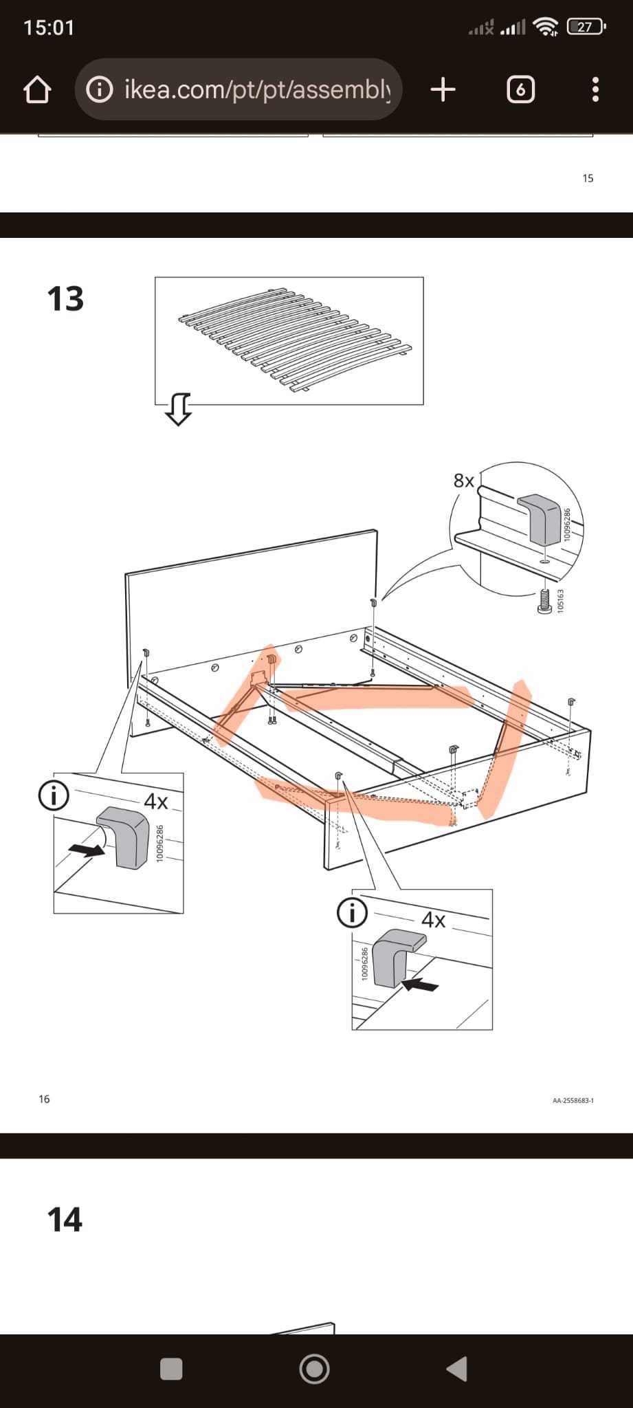 Cama MALM IKEA 160x200 carvalho claro