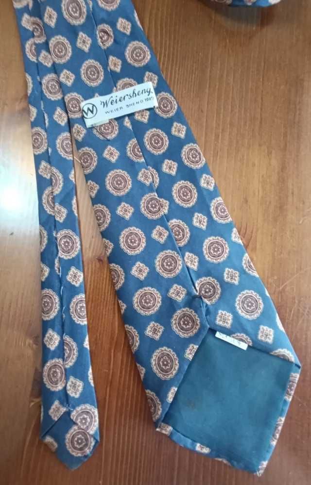 Gravata Weiershey azul e castanho