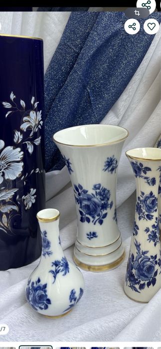 Вазы настоящий кобальт Kaiser,Royal KPM
