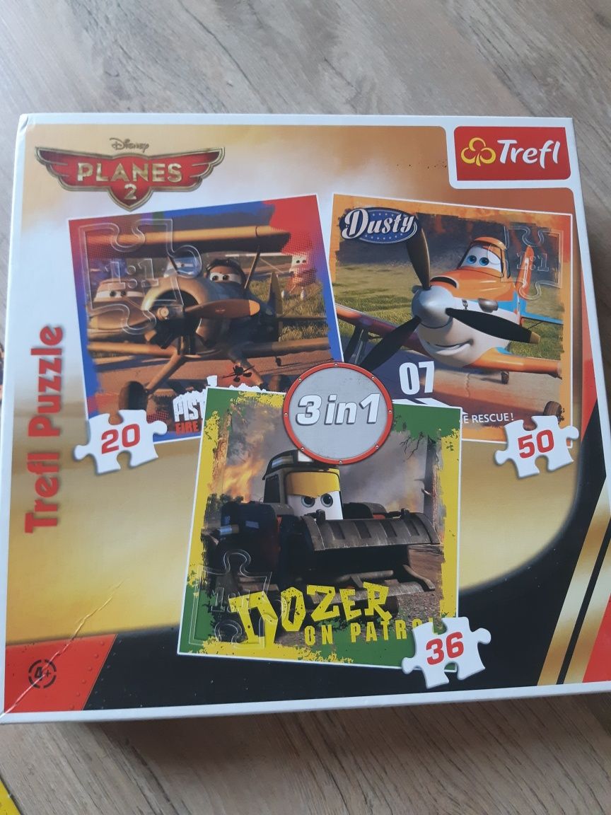 samoloty planes puzzle trefl 3 plansze 4+