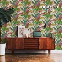 Papel de Parede Tropical - 0.53x10.50m - 3 Cores By Arcoazul Design
