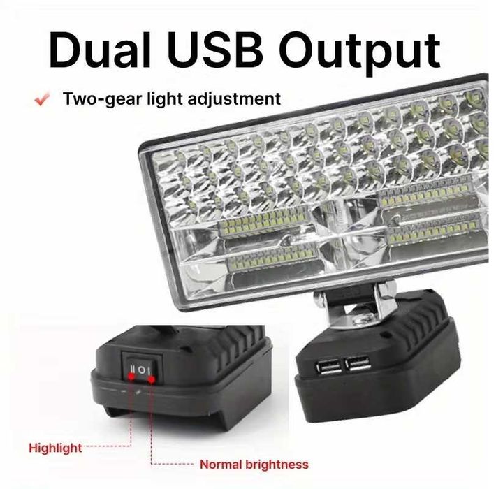 Прожектор, лампа  на  акумуляторах з інструменту ( посадка  Makita )