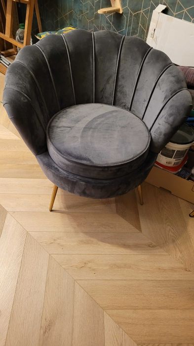 Fotel w stylu art deco szary