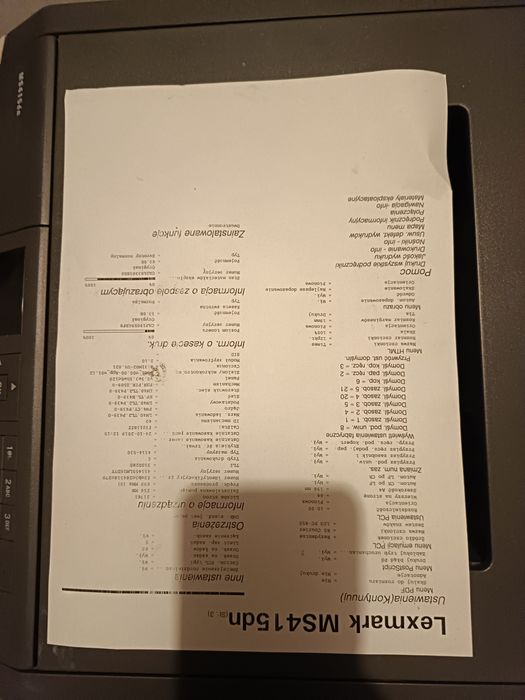 Drukarka lexmark ms415dn uszkodzona