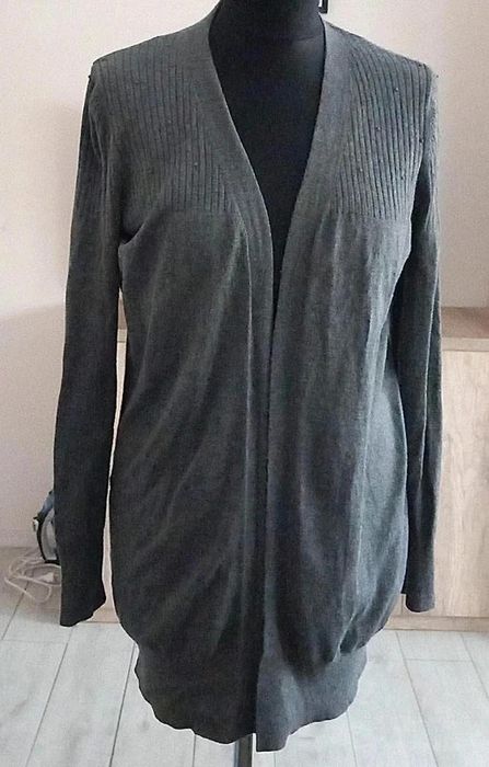 Szary cienki dłuższy kardigan damski TU