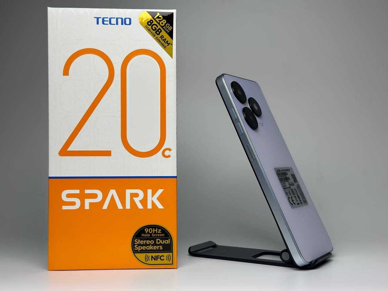 Мобільний телефон Tecno Spark 20C 4/128GB NFC White Смартфон Купити