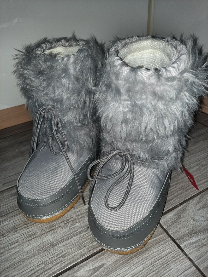 Buty śniegowce futrzaki 34