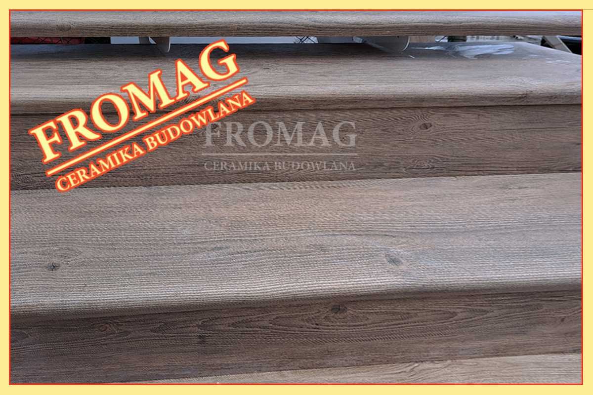 Płytki drewnopodobne na schody 120cm Mattina Marrone Stopnica
