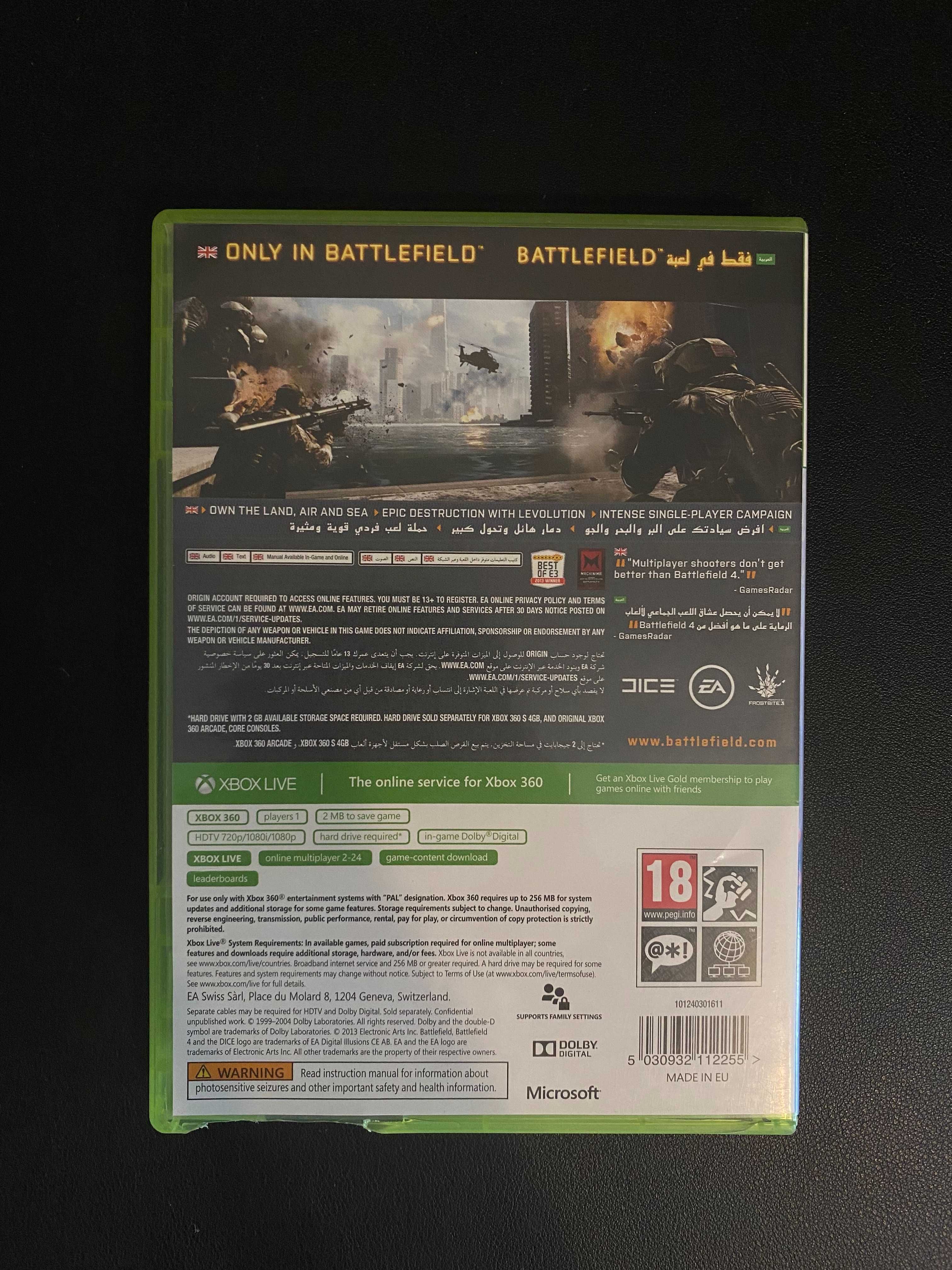 Gra z płytą Battlefield 4 na Xbox360