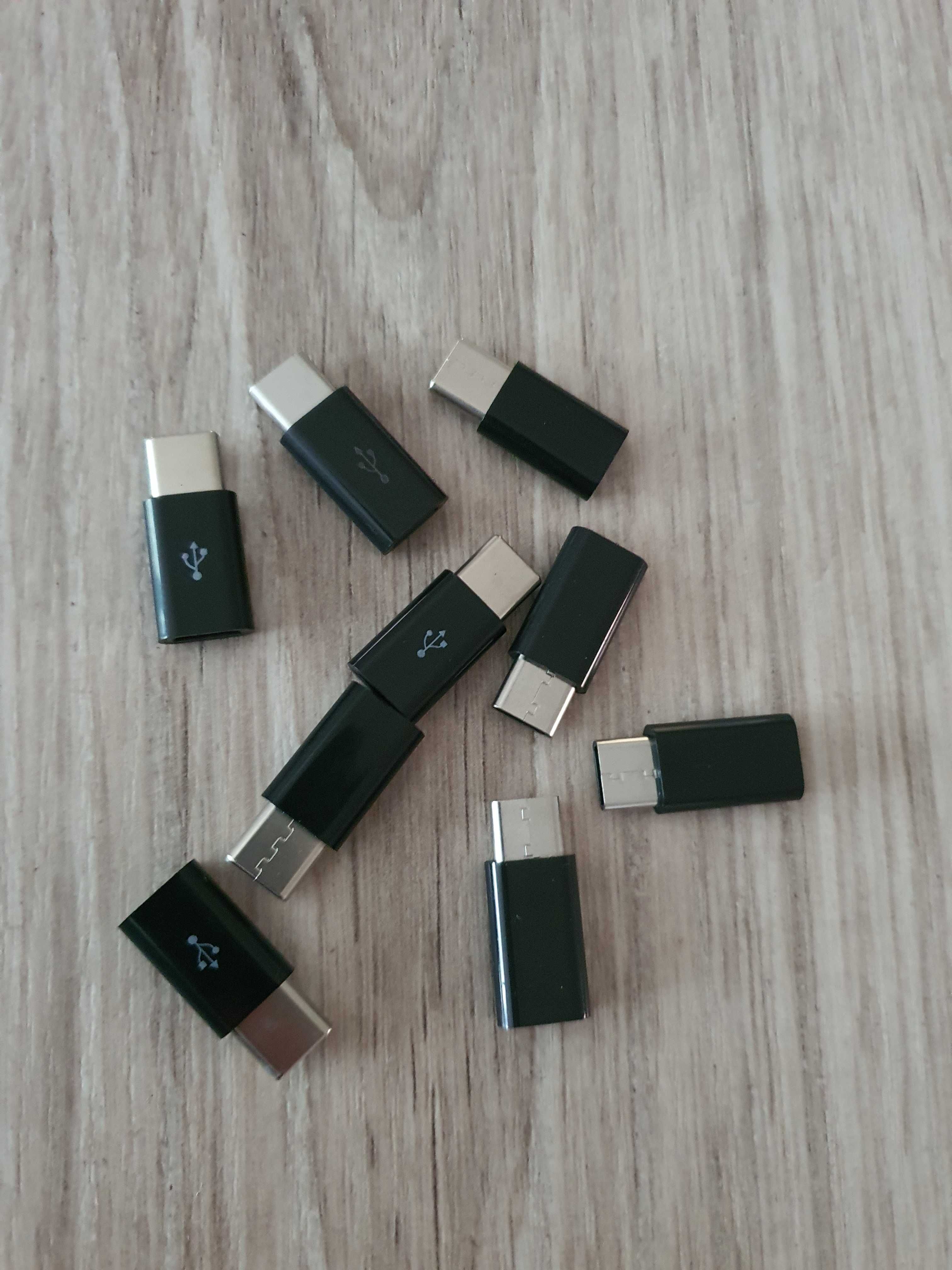 USB конектор. 2 в 1, USB Type C, Micro USB адаптер.