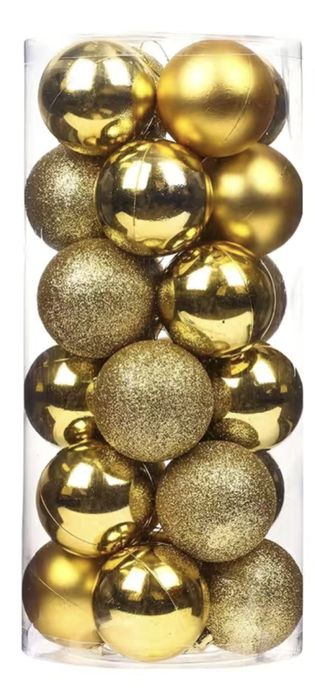 Bombki na choinke 24 szt 3 cm srebrne i zlote NOWE