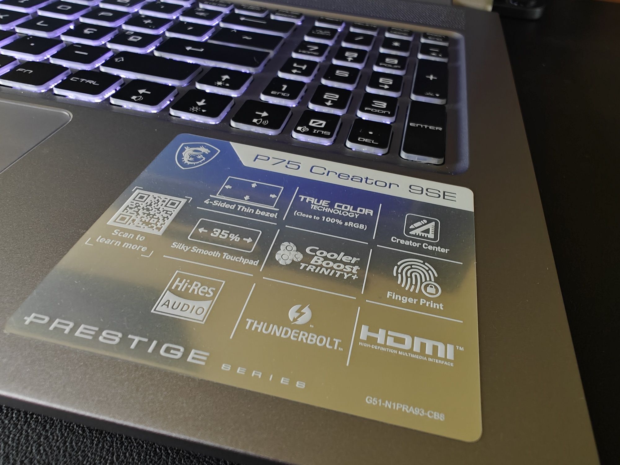 Portátil MSI P75 Creator 9SE – i7 9ª Geração 32GB RAM RTX2060