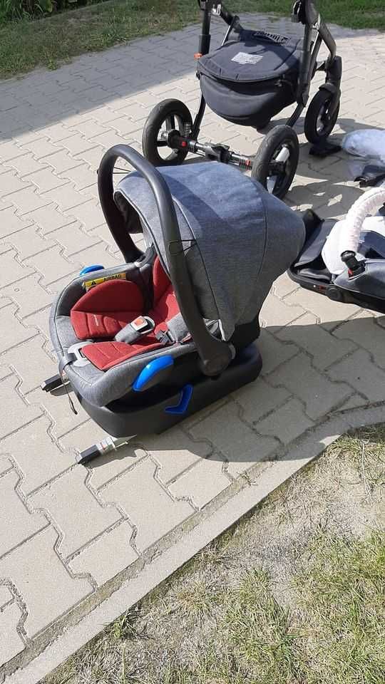 Wózek Adamex Barletta 3w1 plus baza isofix carlo / jet