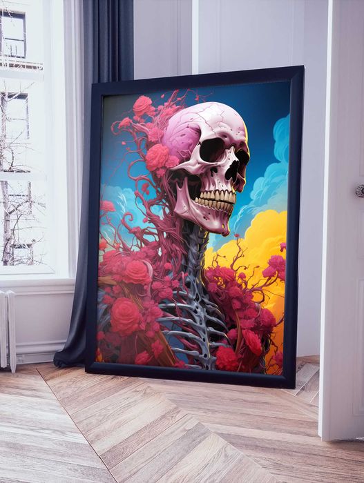 Plakat na Ścianę Obraz Szkielet Zombie Kości Art 40x60 cm Premium