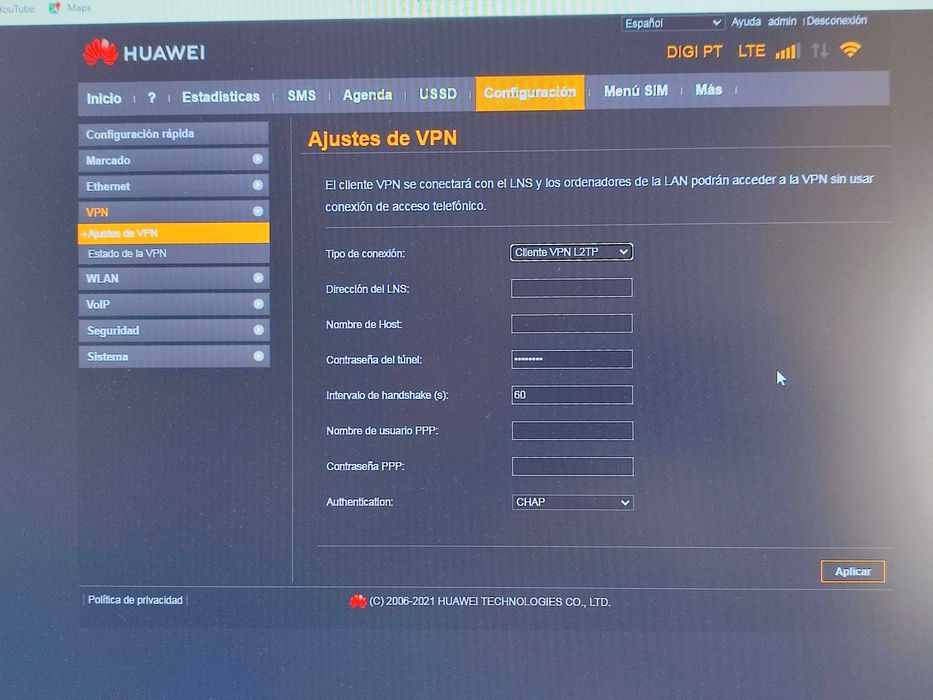 Router Wi-Fi 4G Huawei B310