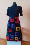 40/42/44/46 Spódnica letnia midi figury geometryczne wiskoza vintage