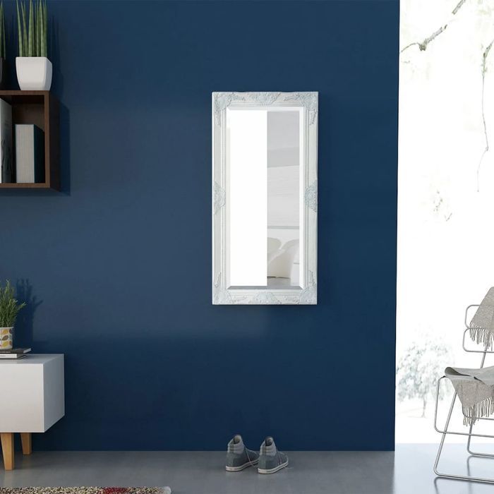 Vidaxl Lustro Ścienne W Stylu Barokowym, 100X50 Cm, Białe