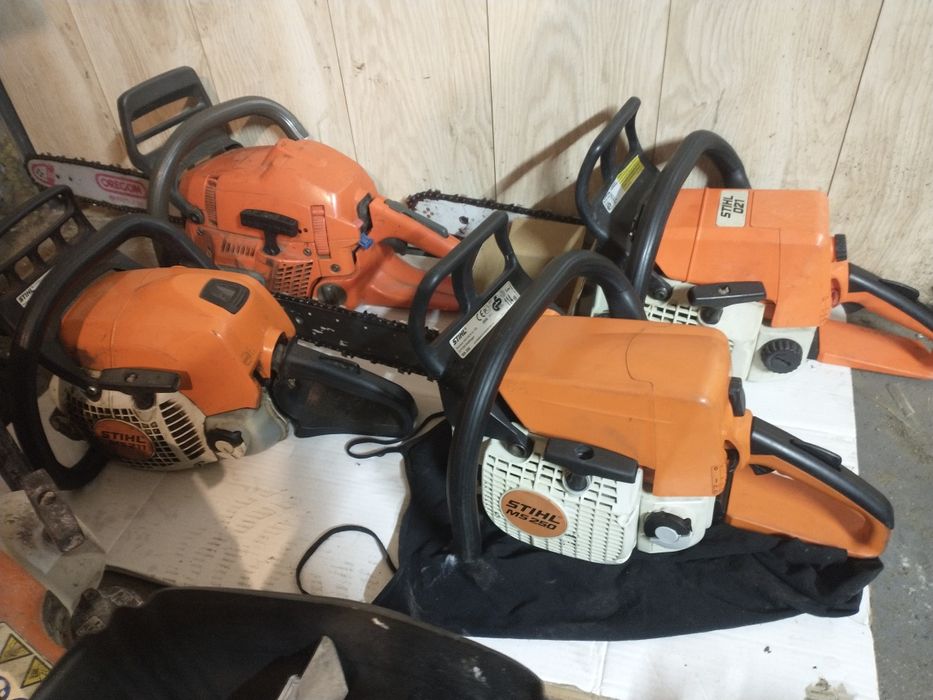 Piła spalinowa Stihl w dobrym stanie, widoczna na zdjęciach