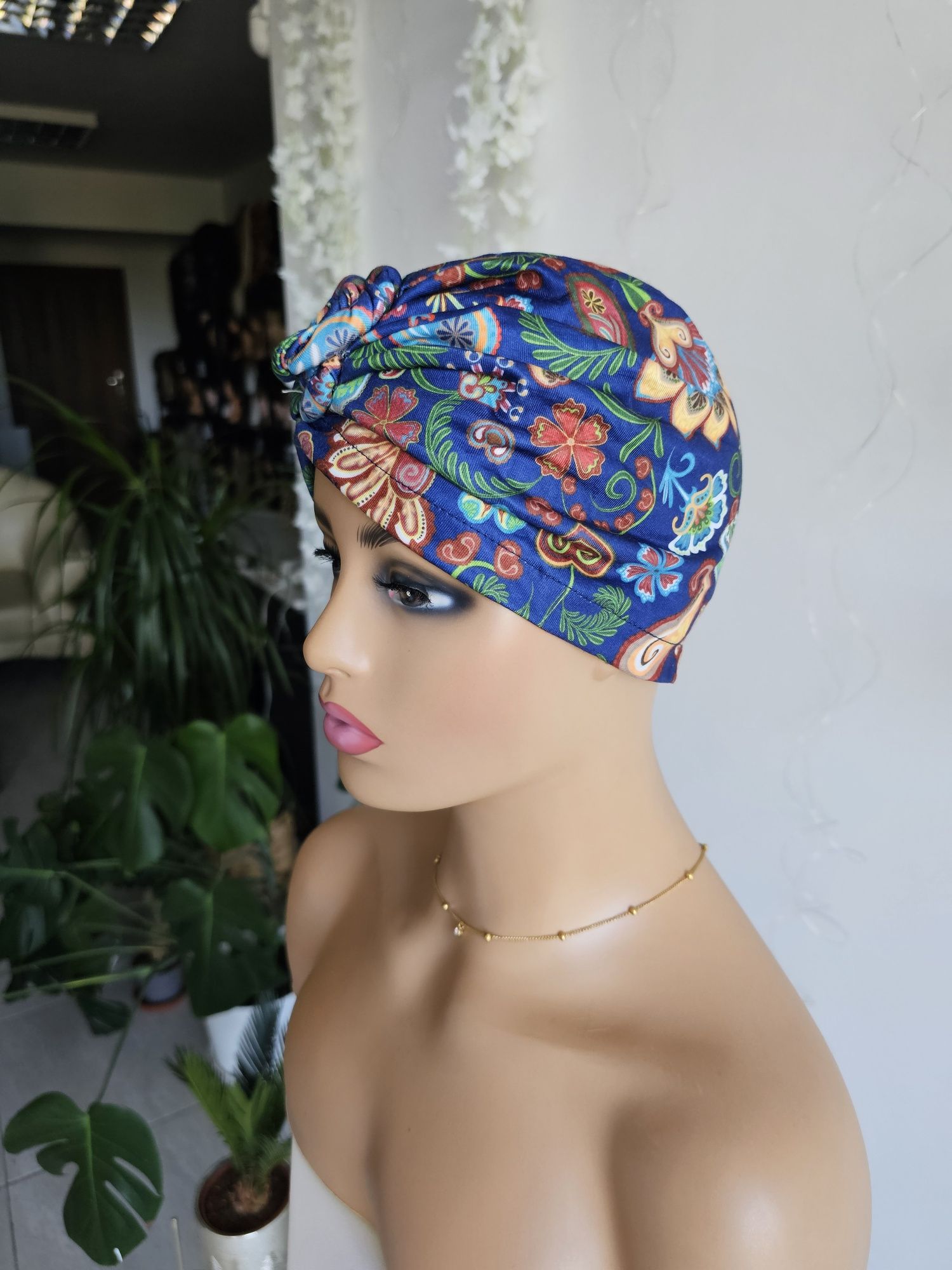 Turban czapka chustka Soa na głowę w trakcie leczenia chemioterapii
