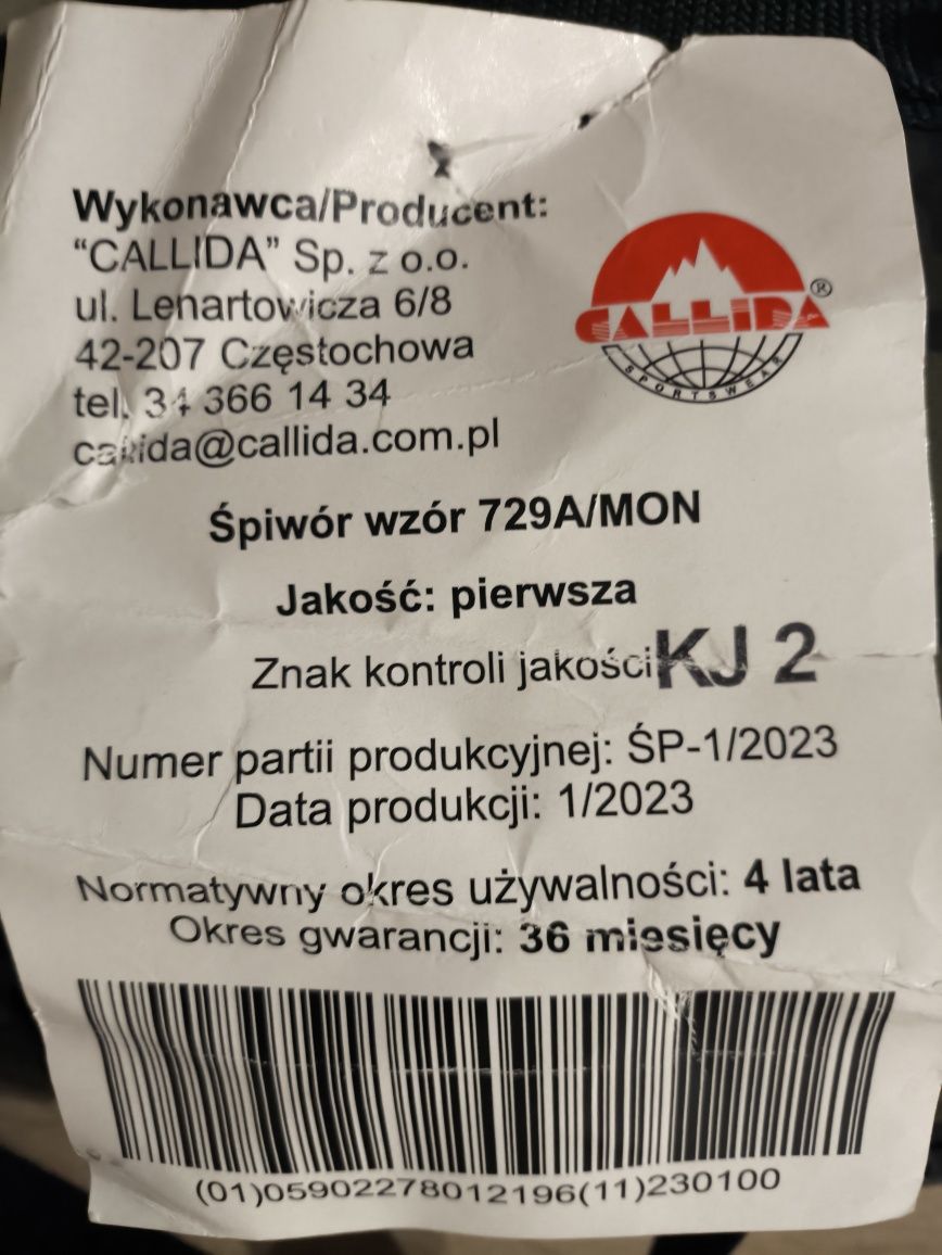 Nr 53 Śpiwór Modularny Dwuczęściowy  729a/Mon Nowy polecam