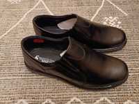 Rozmiar 40 skórzane czarne męskie półbuty - mokasyny PAN buty