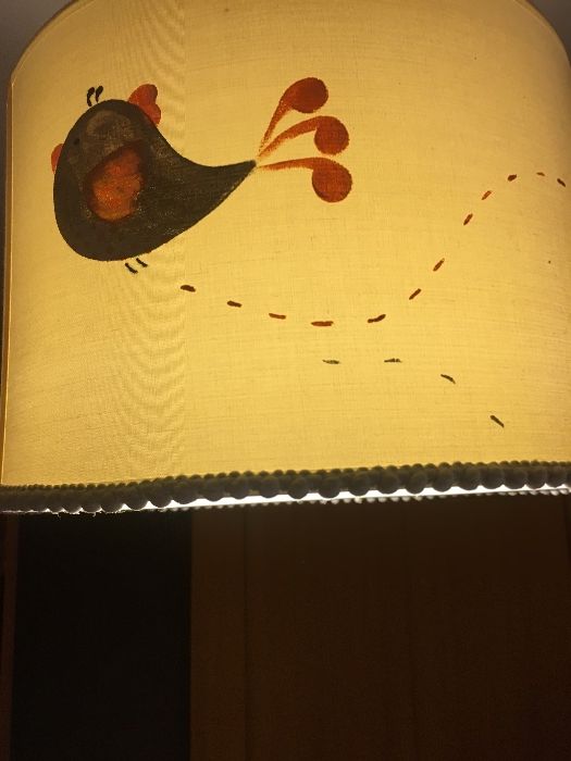 Conjunto Decoração quarto menina: candeeiro, casinha e passarinhos