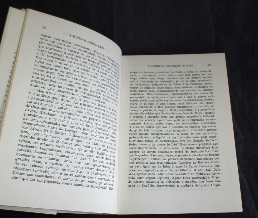 Livro As Adivinhas de Pedro e Inês Agustina Bessa Luís 1ª edição