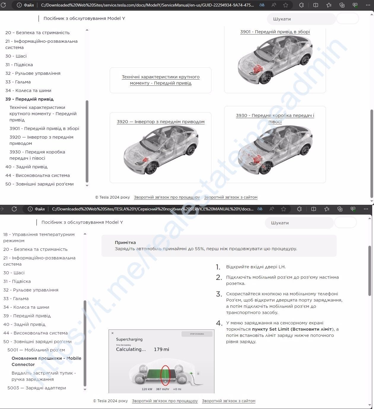 Service Manual Tesla Model Y, Сервіс мануал, інструкція