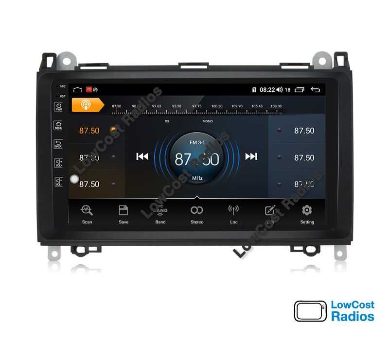 Rádio GPS 9'' Mercedes Benz Classe A e B, Viano, Sprinter — Android 13