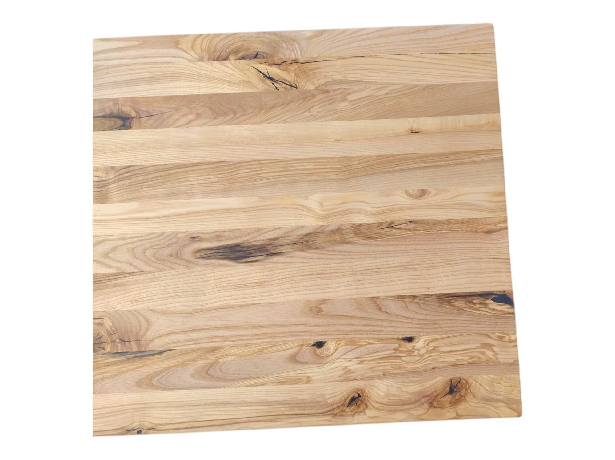 Blat z Litego Drewna Jesion Rustykalny 119x62x2,6cm Gotowy Olejowany