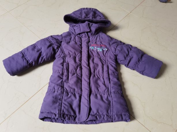 Fioletowy płaszczyk zimowy kurtka 80 86