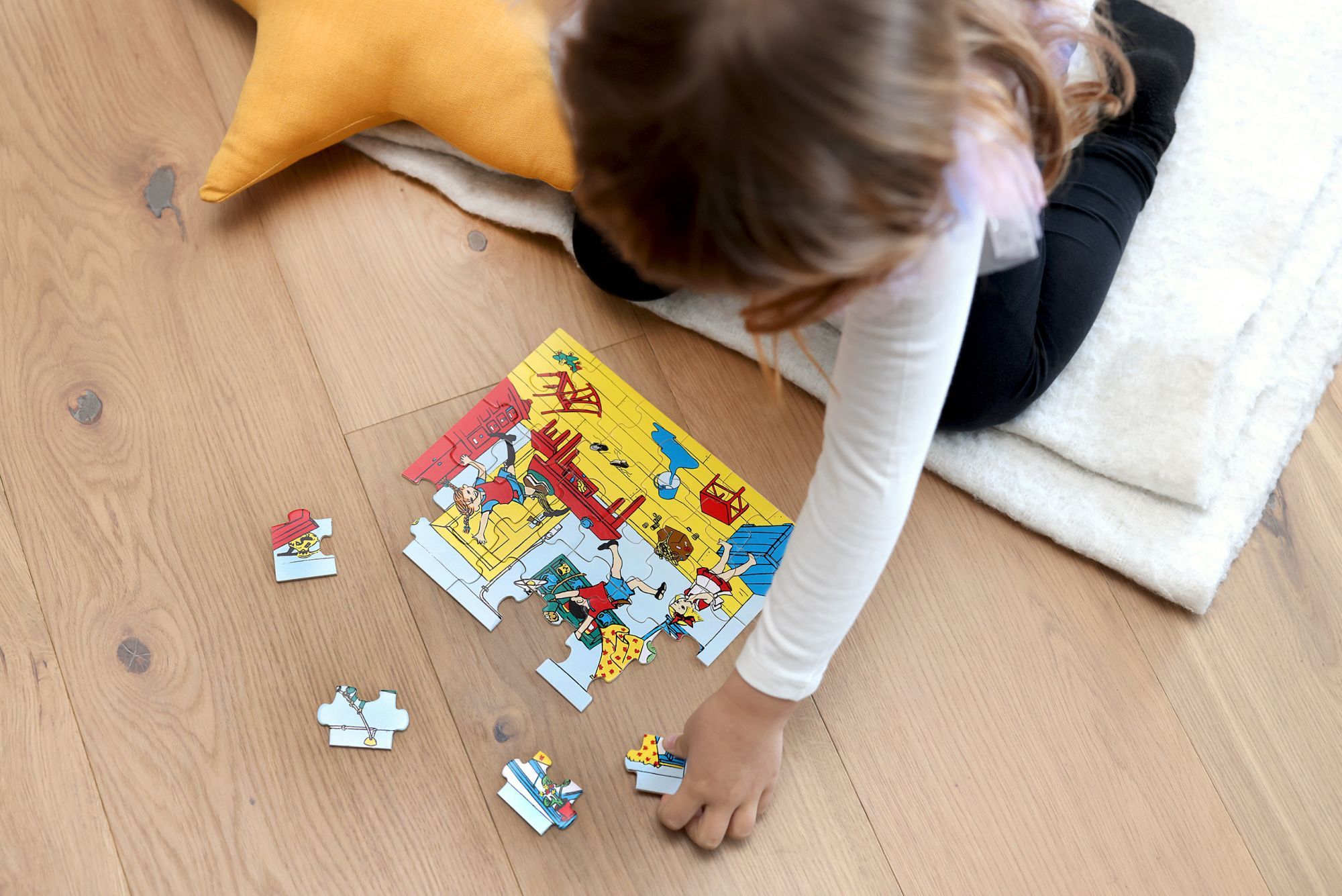 Drewniane puzzle Pippi Langstrumpf 30 szt. edukacyjna zabawka