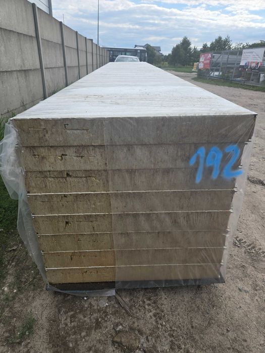 Płyta warstwowa 120mm WEŁNA P.POŻ II gat, NOWA biała/biała