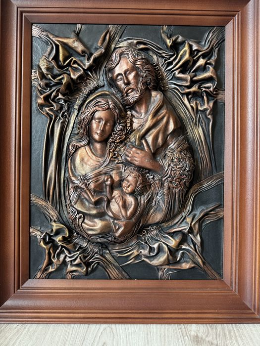 Skórzany obraz Świętej rodziny