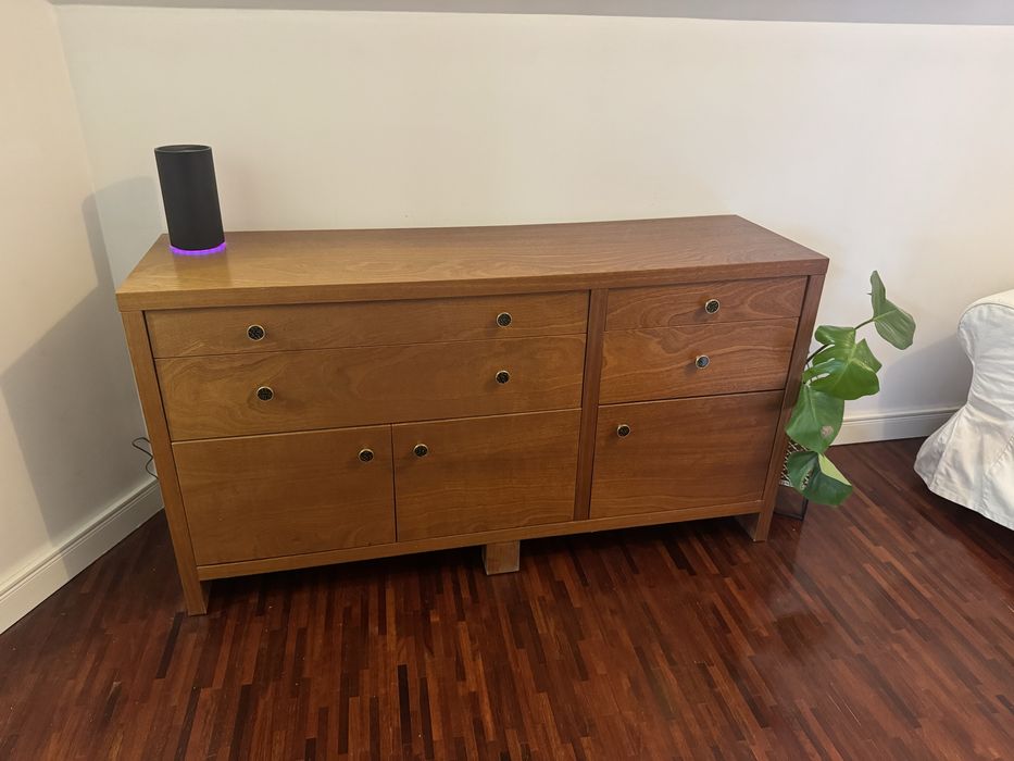 Duża Komoda merbau naturalne drewno brązowa