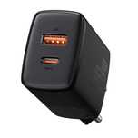 Ładowarka sieciowa USB Baseus 20W 1x USB-C 1x USB kolor: czarny