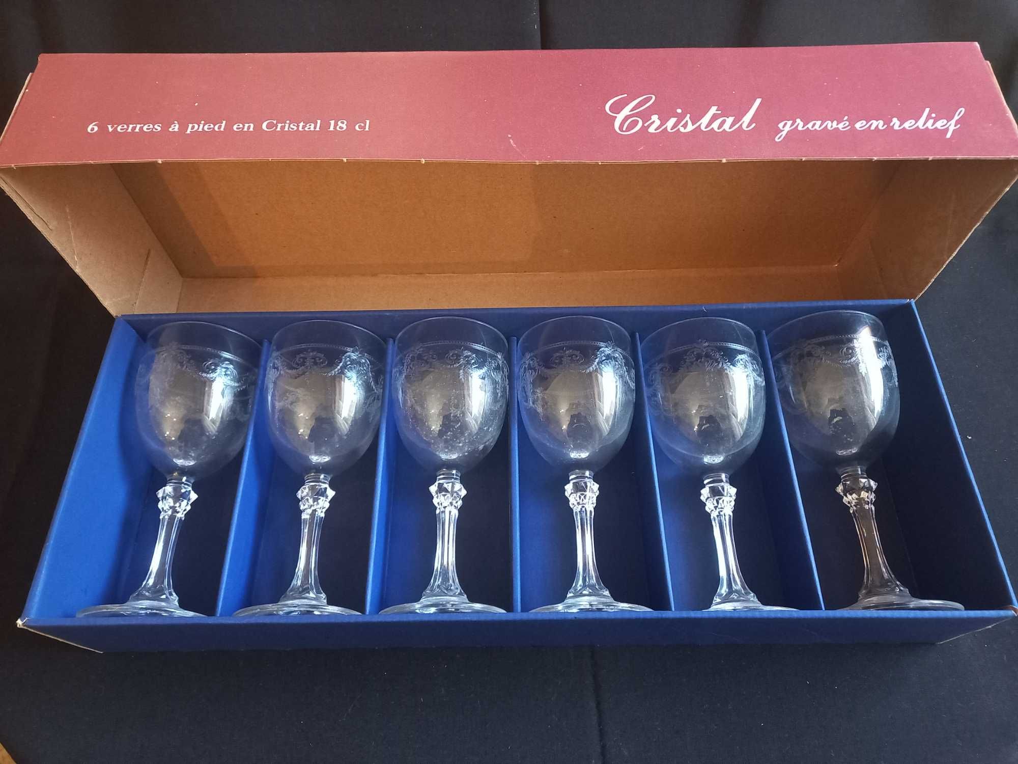 Serviço de 60 copos em cristal Francês Lapidado (30)