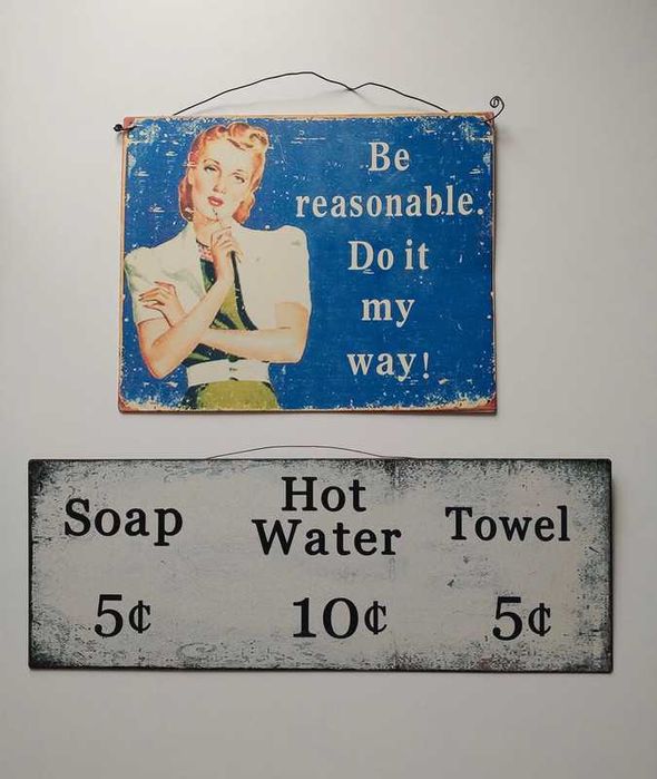 Tabliczki metalowe ozdobne zawieszki blaszane tablice szyld tablica