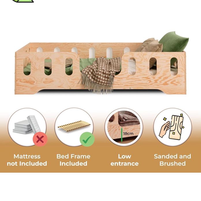 Cama de madeira para criança